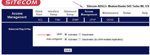 sitecom WL 174 UPnP